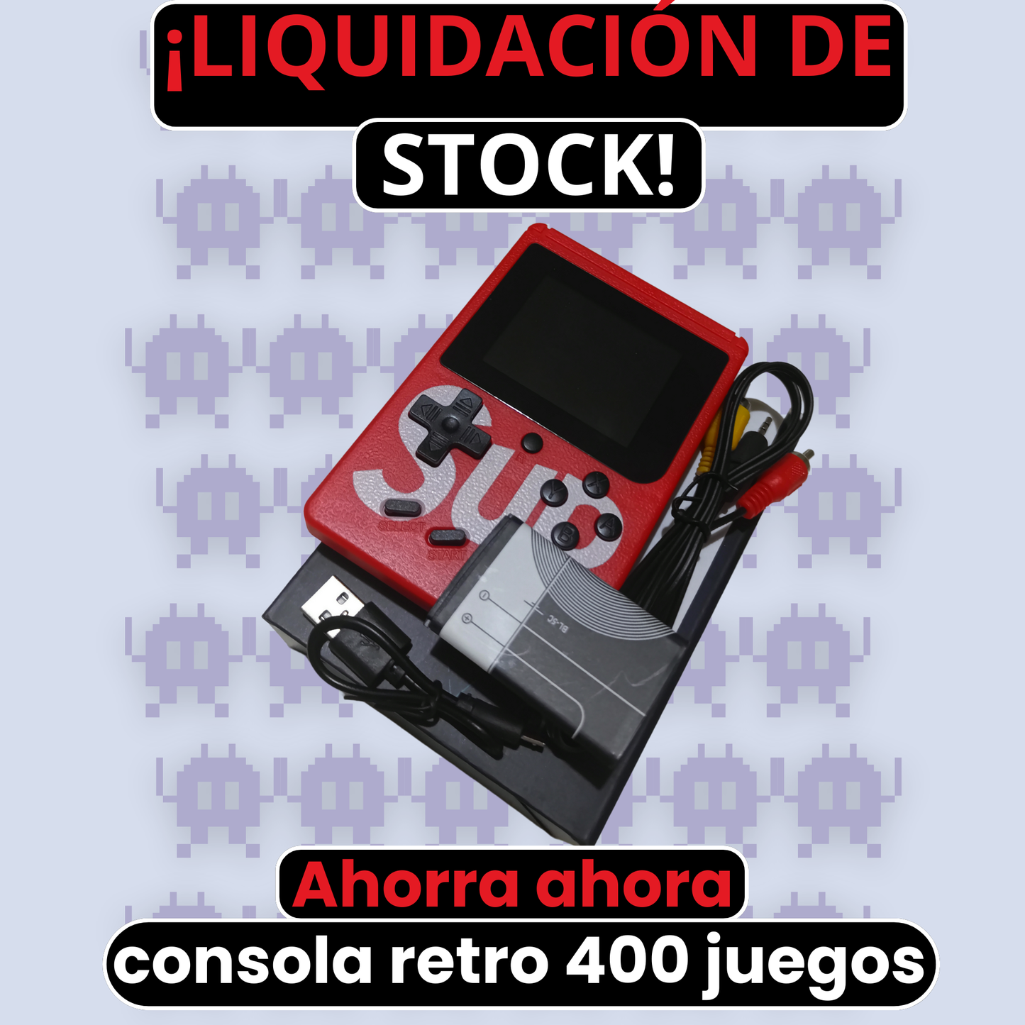 Consola Retrosup portátil 400 juegos